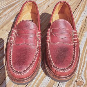 Vintage 9D Burgundy Orvis Penny Loafers Made in USA Worn Once